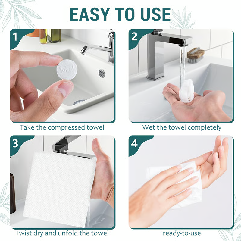 TowaLuxe – Premium Portable Cotton Towel Tablets