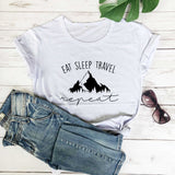 EAT SLEEP TRAVEL REPEAT MOUNTAINS T-SHIRT